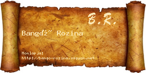 Bangó Rozina névjegykártya